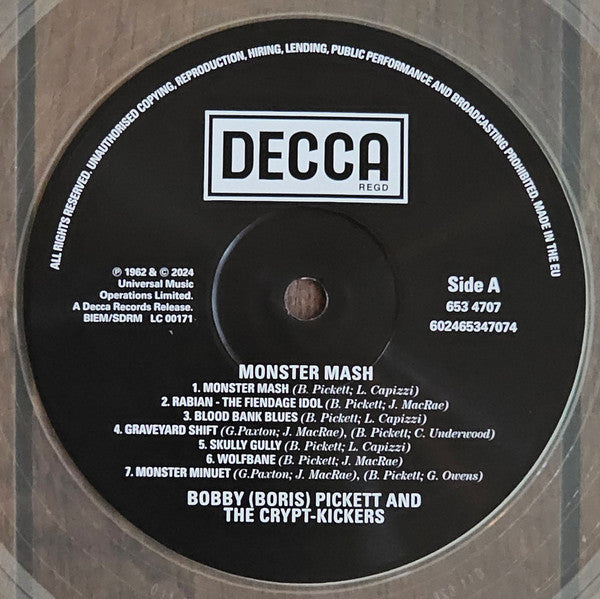 Bobby (Boris) Pickett And The Crypt-Kickers : The Original Monster Mash (LP, Album, Ltd, RE, Glo)