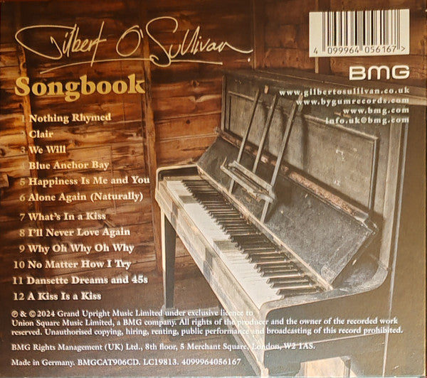 Gilbert O'Sullivan : Songbook  (CD, Album)