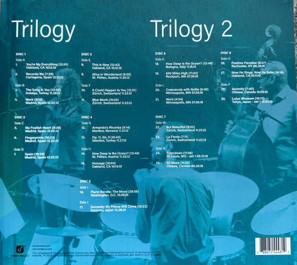 Chick Corea Trio : Trilogy (Box, Comp, Dlx + 5xLP, Album + 3xLP, Album)
