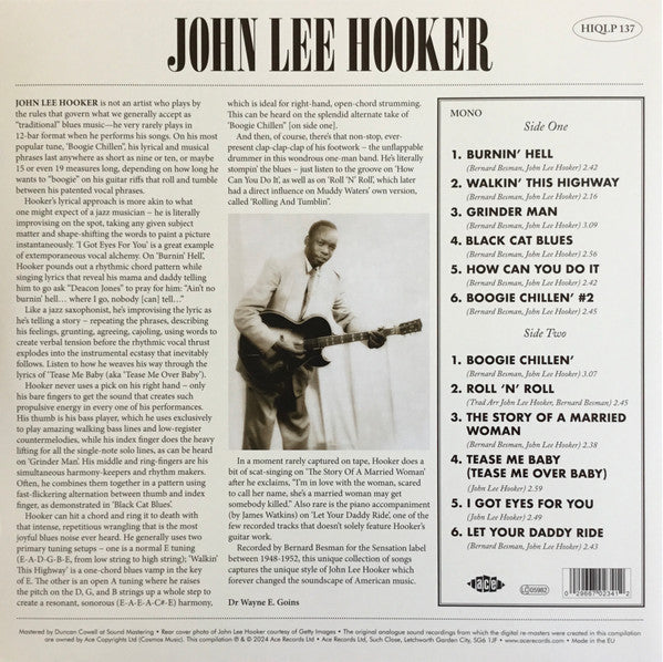 John Lee Hooker : Sensation (Documenting The Sensation Recordings 1948-52) (LP, Comp, Mono, RM)