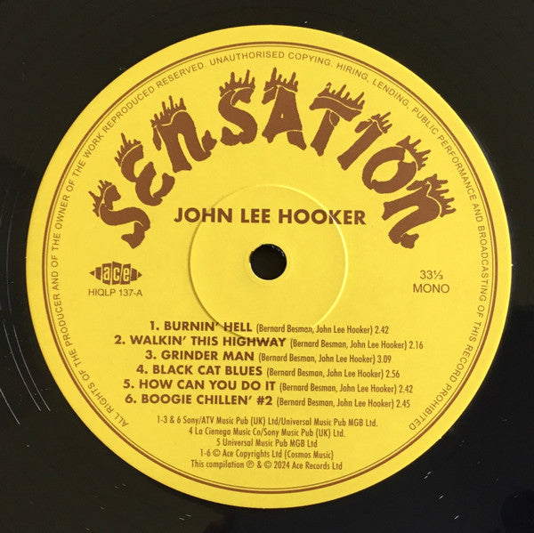 John Lee Hooker : Sensation (Documenting The Sensation Recordings 1948-52) (LP, Comp, Mono, RM)