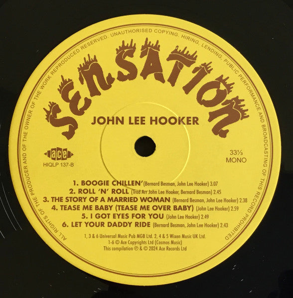 John Lee Hooker : Sensation (Documenting The Sensation Recordings 1948-52) (LP, Comp, Mono, RM)