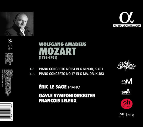 Wolfgang Amadeus Mozart, Éric Le Sage, Gävle Symphony Orchestra, Francois Leleux : Piano Concertos Nos. 24 KV 491 & 17 KV 453 (CD, Album)