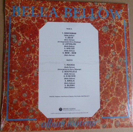 Bella Bellow : Album Souvenir (LP, Album, RE, Unofficial)