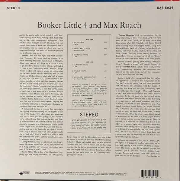 Booker Little 4 & Max Roach : Booker Little 4 & Max Roach (LP, Album, RE, 180)