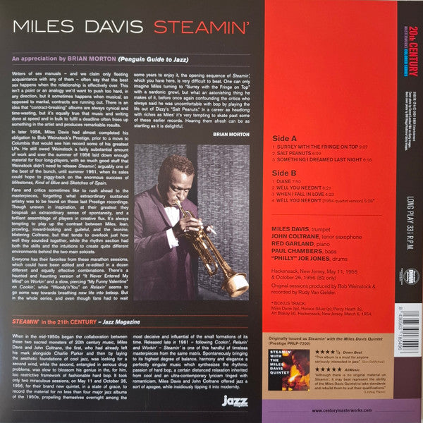The Miles Davis Quintet : Steamin' (LP, Album, Ltd, RE, Red)
