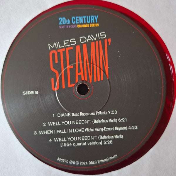 The Miles Davis Quintet : Steamin' (LP, Album, Ltd, RE, Red)