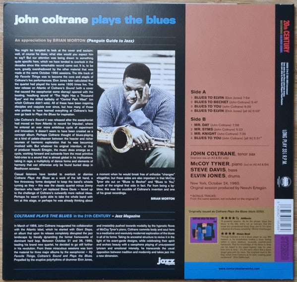 John Coltrane : John Coltrane Plays The Blues (LP, Album, RE, Blu)
