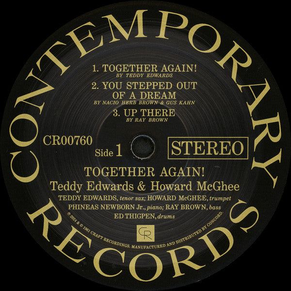 Teddy Edwards / Howard McGhee : Together Again! (LP, Album, RE, 180)