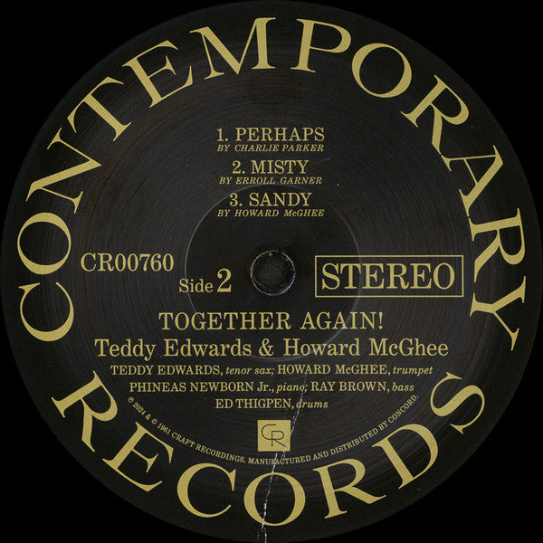 Teddy Edwards / Howard McGhee : Together Again! (LP, Album, RE, 180)