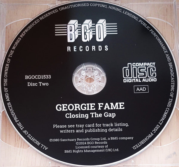 Georgie Fame : Right Now! / That's What Friends Are For / Closing The Gap (2xCD, Comp, RM)