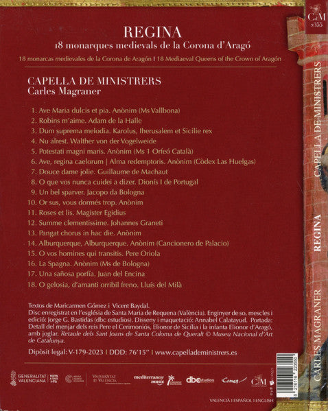 Capella De Ministrers, Carles Magraner : Regina (CD, Album)
