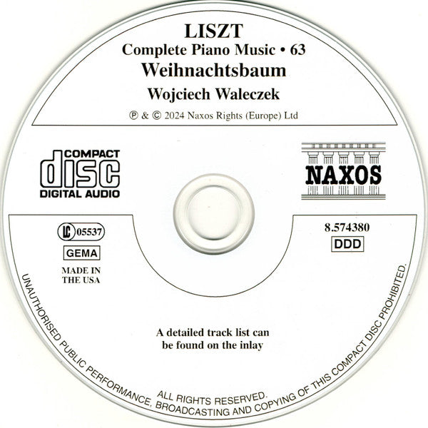 Franz Liszt, Wojciech Waleczek : Liszt Piano Music • 63 (CDr, Album)