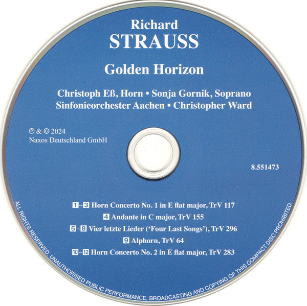 Richard Strauss, Christoph Eß, Sonja Gornik, Sinfonieorchester Aachen, Christopher Ward (9) : Golden Horizon (CD, Album)