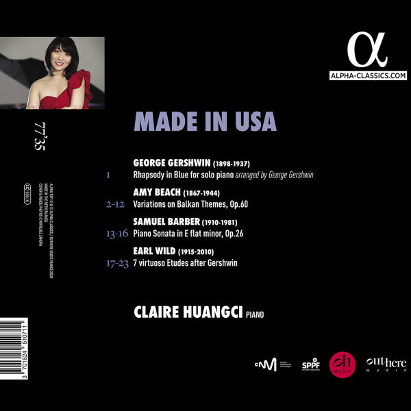 Claire Huangci – George Gershwin, Amy Marcy Cheney Beach, Samuel Barber : Made In USA (CD, Album)