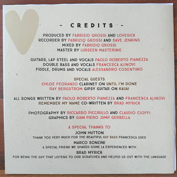 Lovesick (11) : Remember My Name (LP, Album, Gat)