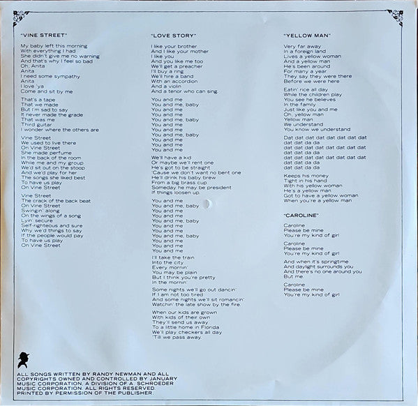 Harry Nilsson : Nilsson Sings Newman (LP, Album, RE)