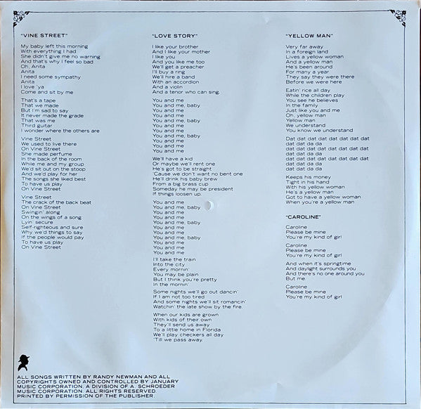 Harry Nilsson : Nilsson Sings Newman (LP, Album, RE)
