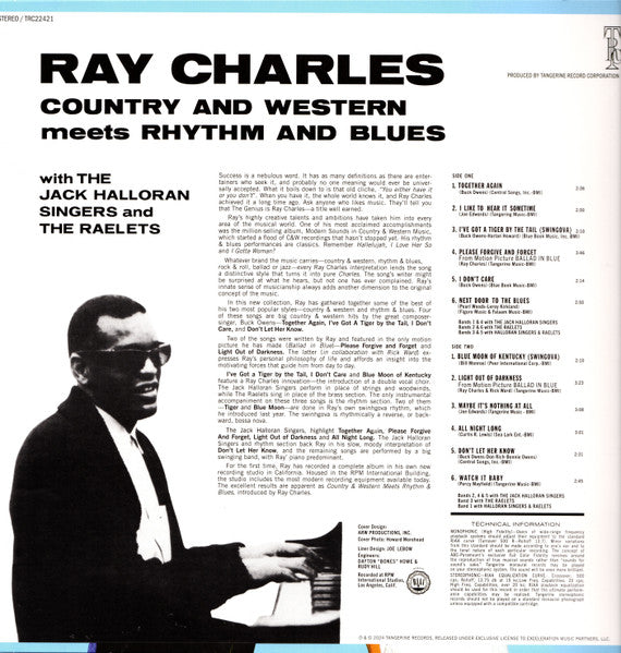 Ray Charles : Country And Western Meets Rhythm And Blues (LP, Album, RE, RM)