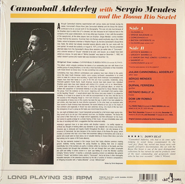 Cannonball Adderley With Sérgio Mendes And The Bossa Rio : Cannonball Adderley With Sergio Mendes And The Bossa Rio Sextet (LP, Album, Ltd, 180)