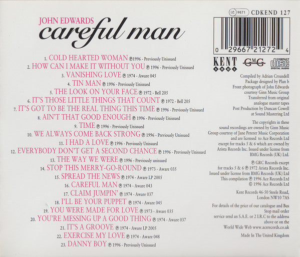 John Edwards (3) : Careful Man (CD, Comp)