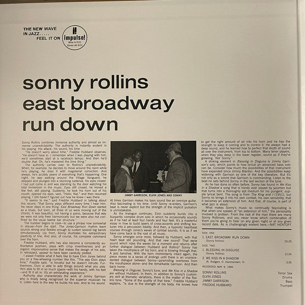 Sonny Rollins : East Broadway Run Down (LP, Album, RE, 180)