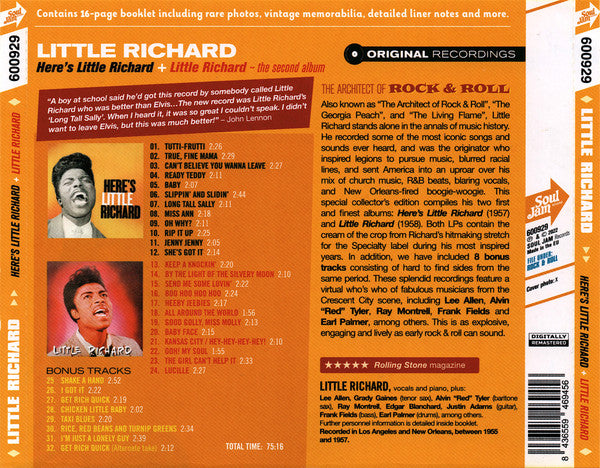 Little Richard : Here's Little Richard Plus Little Richard Volume 2 (CD, Comp, RE, RM)