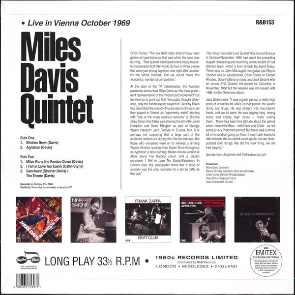 Miles Davis : Live In Vienna October 1969  (LP, Unofficial)