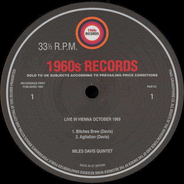 Miles Davis : Live In Vienna October 1969  (LP, Unofficial)