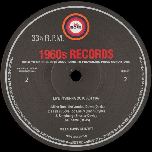 Miles Davis : Live In Vienna October 1969  (LP, Unofficial)