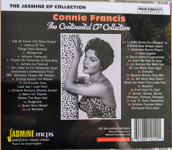 Connie Francis : The Continental EP Collection (CD, Comp, Mono)