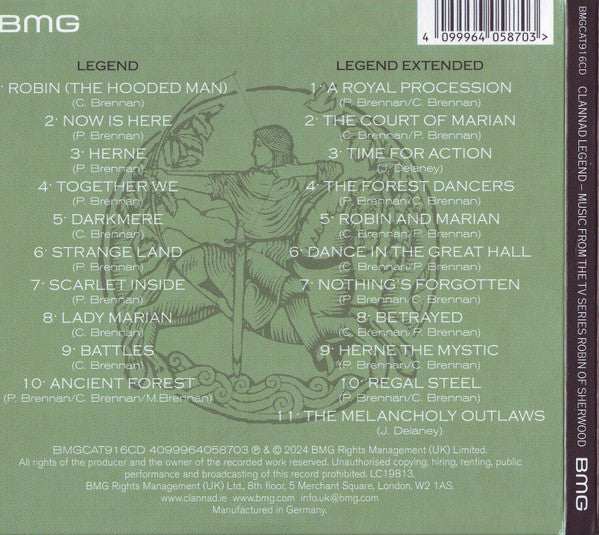 Clannad : Legend Extended (Music From The TV Series 'Robin Of Sherwood') (CD, Album, RE, 40t + CD + S/Edition, 40t)
