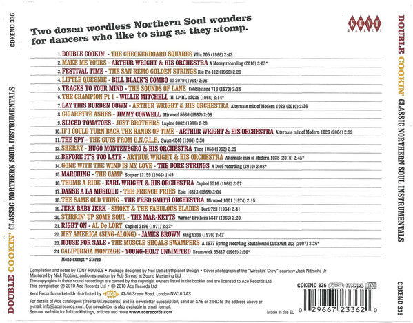 Various : Double Cookin' – Classic Northern Soul Instrumentals (CD, Comp, Mono, RM)