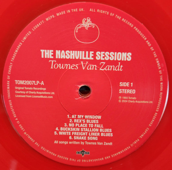 Townes Van Zandt : The Nashville Sessions (LP, Album, Ltd, RE, RM, Red)
