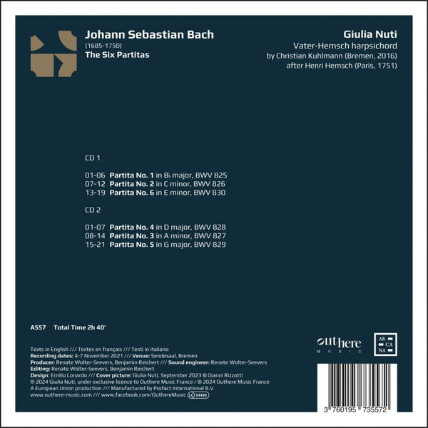 Johann Sebastian Bach – Giulia Nuti (2) : The Six Partitas (2xCD, Album)
