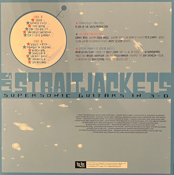 Los Straitjackets : Supersonic Guitars In 3-D (LP, Album, Ltd, RE, Cle)