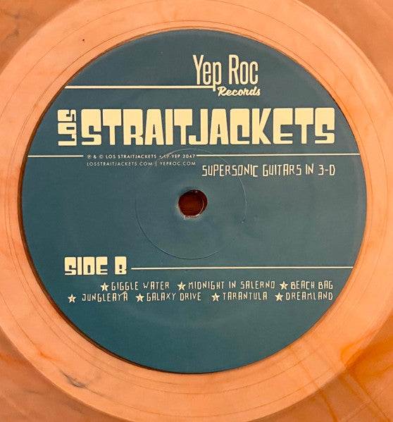 Los Straitjackets : Supersonic Guitars In 3-D (LP, Album, Ltd, RE, Cle)