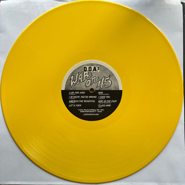 D.O.A. (2) : War On 45 (LP, Ltd, Yel)