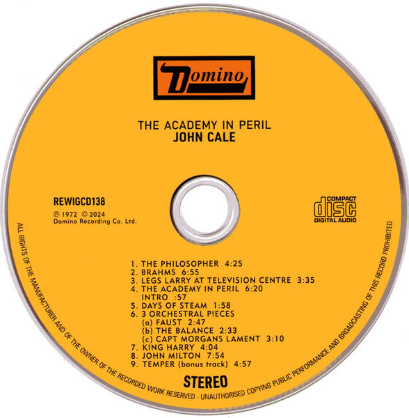 John Cale : The Academy In Peril (CD, Album, RE, RM)