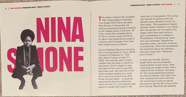 Nina Simone : Forbidden Fruit + Nina's Choice (CD, Comp, RM)