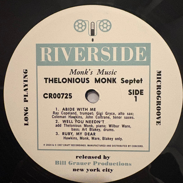Thelonious Monk Septet : Monk's Music (LP, Album, Mono, RE, 180)