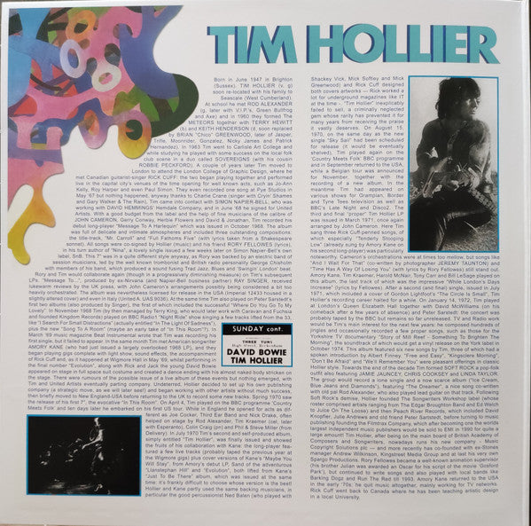Tim Hollier : Tim Hollier (LP, Album, RE, Gat)