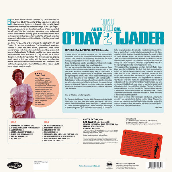 Anita O'Day, Cal Tjader : Time For 2 (LP, Album)