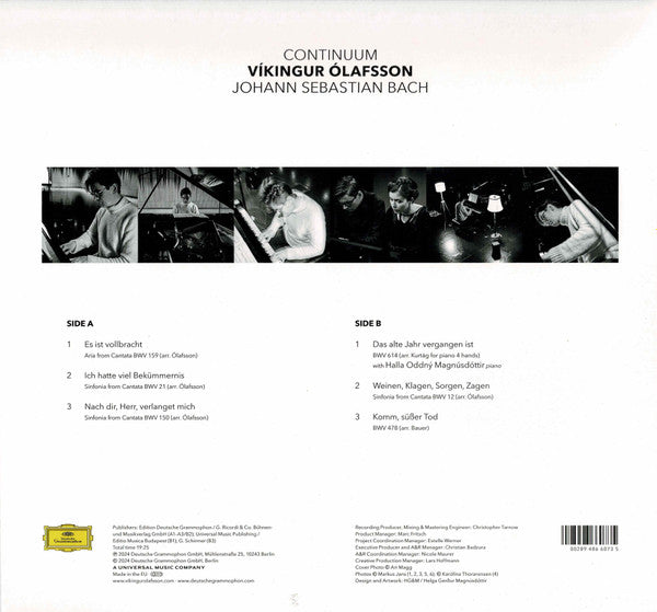 Víkingur Ólafsson, Johann Sebastian Bach : Continuum (12", EP, 180)