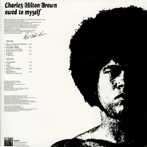 Charles Hilton Brown : Owed To Myself (LP, Album, RE, Whi)