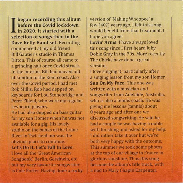 Dave Kelly (3) : Sun On My Face (CD)