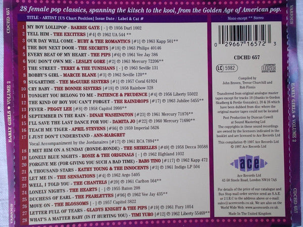 Various : Early Girls Volume 2 (CD, Comp)