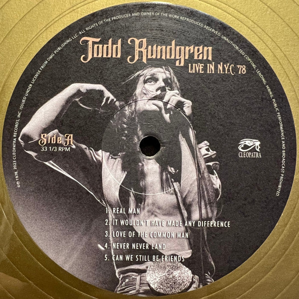 Todd Rundgren : Live In N.Y.C '78 (LP, Album, Ltd, RE, Gol)