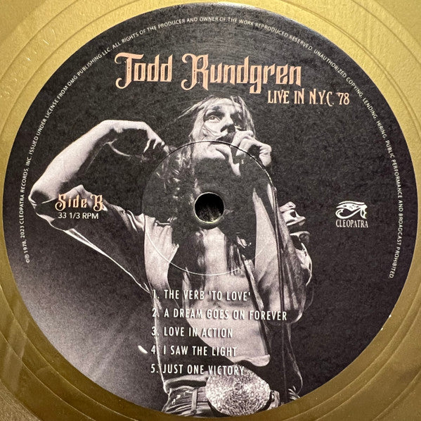 Todd Rundgren : Live In N.Y.C '78 (LP, Album, Ltd, RE, Gol)