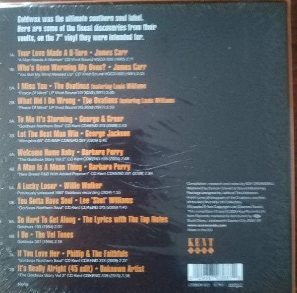 Various : Goldwax Records Memphis Soul Rarities 1964-1969 (7x7", Comp, Mono, Box)